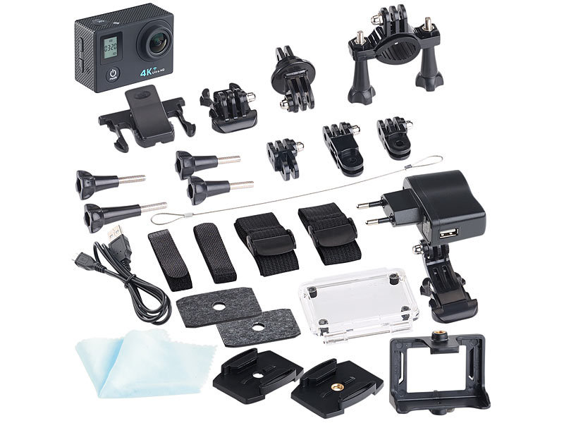 ; 4K-UHD-Camcorder mit Touch-Display, UHD-Action-Cams mit GPS und WLAN, wasserdicht 4K-UHD-Camcorder mit Touch-Display, UHD-Action-Cams mit GPS und WLAN, wasserdicht 