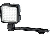 Somikon Foto und Videoleuchte mit 64 Tageslicht-LEDs, 480 lm; Smartphone-Vorsatz-Linsen-Sets mit Weitwinkeln, Makros, Fischaugen & LED-Ringen 
