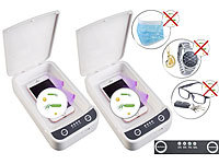 Somikon 2er-Set UV-Desinfektions-Boxen für Smartphone, Brille, Schlüssel usw.; Endoskopkameras für PC & OTG Smartphones Endoskopkameras für PC & OTG Smartphones Endoskopkameras für PC & OTG Smartphones 