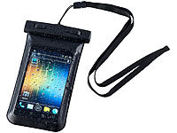 Somikon Hochwertige wasserdichte Tasche für Smartphones bis 5,3 Zoll; Displayfolien 