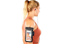 Somikon Wasserdichte Smartphone-Tasche mit Kopfhörer-Eingang bis 4,0 Zoll; Unterwasser Kamera-Hüllen Unterwasser Kamera-Hüllen 