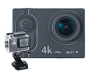 ; 4K-UHD-Camcorder mit Touch-Display, UHD-Action-Cams mit GPS und WLAN, wasserdicht 