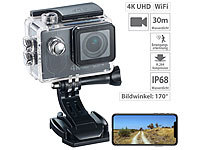 Somikon 4K-Action-Cam mit UHD-Video bei 24 fps, 16-MP-Sony-Sensor, IP68, WLAN; Action-Cams Full HD 