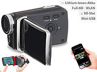 Somikon Full-HD-Camcorder mit 7,6-cm-Touch-Display (3"), WLAN, App-Steuerung; Foto-Lichtzelte mit Fotolampen Foto-Lichtzelte mit Fotolampen 