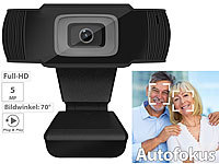 Somikon Full-HD-USB-Webcam mit 5 MP, Autofokus und Dual-Stereo-Mikrofon; 4K-Webcams, Full-HD Webcams mit Mikrofon und Ringlicht 4K-Webcams, Full-HD Webcams mit Mikrofon und Ringlicht 4K-Webcams, Full-HD Webcams mit Mikrofon und Ringlicht 4K-Webcams, Full-HD Webcams mit Mikrofon und Ringlicht 