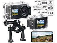 Somikon UHD-Action-Cam mit 2 Displays, WLAN und Sony-Bildsensor, IPX8; Endoskopkameras (HD, mit Monitor) Endoskopkameras (HD, mit Monitor) Endoskopkameras (HD, mit Monitor) Endoskopkameras (HD, mit Monitor) 