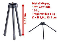 Somikon Standfestes Mini-Kamerastativ mit 1/4"-Gewinde, 8  13 cm, 120 g; Dreibein Kamera Stative, Dreibein-Smartphone-Stative Dreibein Kamera Stative, Dreibein-Smartphone-Stative 