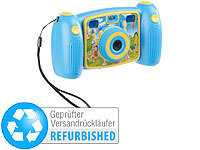 Somikon Kinder-Full-HD-Digitalkamera, 2. Objektiv für Selfie Versandrückläufer; Unterwasser Kamera-Hüllen 