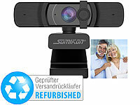 Somikon Full-HD-USB-Webcam mit Autofokus Versandrückläufer; 4K-Webcams, Full-HD Webcams mit Mikrofon und Ringlicht 