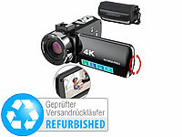 Somikon 4K-UHD-Camcorder mit 16-fachem Zoom, WLAN, Versandrückläufer; Full-HD-Kugelschreiber-Kameras Full-HD-Kugelschreiber-Kameras 