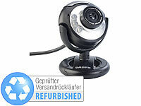 Somikon Hochauflösende USB-Webcam mit 6 LEDs, Versandrückläufer; 4K-Webcams, Full-HD Webcams mit Mikrofon und Ringlicht 