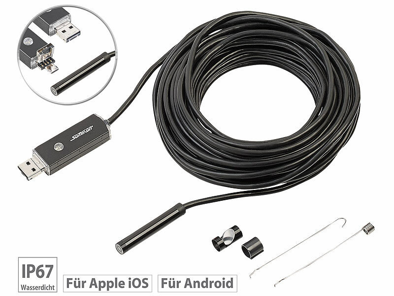 Ridecle USB-Endoskop Schlangenkamera Rohrentleerungskamera 1 m 5,5 mm USB-Endoskop für Rohrautoinspektion Endoskopkamera wasserdichte Inspektion HD-Kamera für Smartphone 