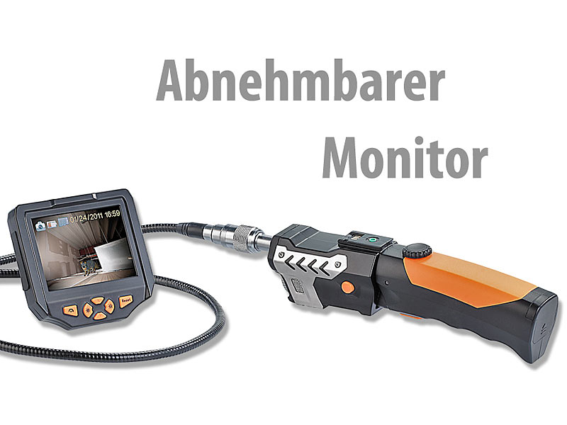 8,2 mm Monitor Inspektionskamera Somikon 2 Meter HD-Endoskop-Kamera EC-200.hd 