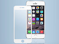 Somikon Randloses Displayschutz-Cover für iPhone 6/s Echtglas 9H, weiß; Echtglas Displayschutz für Samsung Echtglas Displayschutz für Samsung 