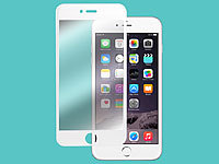 Somikon Randloses Displayschutz-Cover iPhone 6/s Plus Echtglas 9H weiß