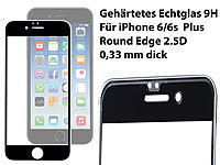 Somikon Randloses Display-Schutzglas iPhone 6/6s Plus, 3D-Hartglas 9H; Displayfolien Displayfolien Displayfolien Displayfolien 