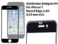 Somikon Display-Schutzglas für iPhone 7, Premium-3D-Hartglas 9H, schwarz; Displayfolien Displayfolien 