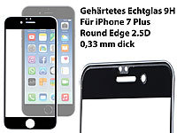 Somikon Display-Schutzglas für iPhone 7 Plus, Premium-3D-Hartglas 9H, schwarz; Displayfolien Displayfolien 