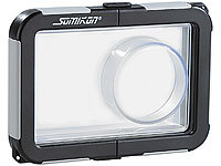 Somikon Kamera-Tauchgehäuse mit Objektivführung (max. 99 x 64 x 25 mm); WLAN-HD-Endoskopkameras für iOS- & Android-Smartphones, Wasserdichte Taschen für iPhones & Smartphones 