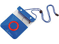 Somikon Wasserdichte Lautsprecher-Tasche für Player bis 110x125 mm; Displayfolien 