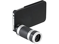 Somikon 6x Teleobjektiv-Aufsatz mit Schutzhülle iPhone 4/4s, schwarz; USB-Digital-Mikroskope, Smartphone-Vorsatz-Linsen-Sets mit Weitwinkeln, Makros, Fischaugen & LED-Ringen USB-Digital-Mikroskope, Smartphone-Vorsatz-Linsen-Sets mit Weitwinkeln, Makros, Fischaugen & LED-Ringen 