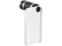 Somikon 6x Teleobjektiv-Aufsatz mit Schutzhülle iPhone 4/4s, weiß; USB-Digital-Mikroskope, Smartphone-Vorsatz-Linsen-Sets mit Weitwinkeln, Makros, Fischaugen & LED-Ringen 
