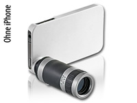 ; Smartphone-Vorsatz-Linsen-Sets mit Weitwinkeln, Makros, Fischaugen & LED-Ringen, Displayfolie (iPhone 4/4S) 