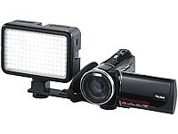 Somikon Foto und Videoleuchte mit 135 Tageslicht-LEDs; LED-Ringlichter mit Smartphone-Halterung und Fernauslöser, Dreibein Kamera Stative 