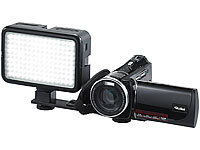 Somikon Foto und Videoleuchte mit 135 Tageslicht-LEDs; LED-Ringlichter mit Smartphone-Halterung und Fernauslöser, Dreibein Kamera Stative
