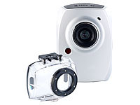 Somikon Full-HD-Action-Cam DV-1200 mit Spezial-Software & Zubehör-Set; Unterwasser Kamera-Hüllen Unterwasser Kamera-Hüllen 