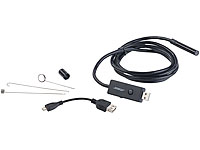 Somikon USB-Endoskop-Kamera, 4 LEDs, für PC & OTG-Android-Smartphone, IP67; Endoskopkameras (HD, mit Monitor) Endoskopkameras (HD, mit Monitor) Endoskopkameras (HD, mit Monitor)