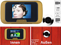 Somikon Digitale Türspion-Kamera mit manueller Foto und Videoaufnahme; WLAN-Video-Türklingeln mit App-Kontrolle und Nachtsicht WLAN-Video-Türklingeln mit App-Kontrolle und Nachtsicht WLAN-Video-Türklingeln mit App-Kontrolle und Nachtsicht 