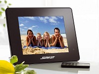 Somikon Digitaler Bilderrahmen 20 cm/8" "Excelsior" mit Autostart; Foto-Rahmen 