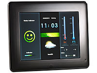 Somikon Digitaler 3in1-Bilderrahmen (20,3 cm) mit Wetterstation, MP3