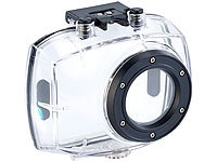 Somikon 4-teiliges Zubehör-Set für 3in1-Action-Cam DV-1200; Unterwasser Kamera-Hüllen Unterwasser Kamera-Hüllen Unterwasser Kamera-Hüllen 