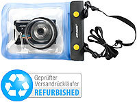 Somikon Unterwasser-Kameratasche XL mit Objektivführung (Versandrückläufer); UHD-Action-Cams, Wasserdichte Taschen für iPhones & Smartphones 