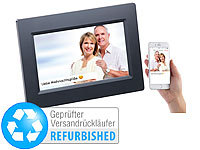Somikon WLAN-Bilderrahmen mit 17,8-cm-IPS-Touchscreen Versandrückläufer; Digitaler WLAN Bilderrahmen 