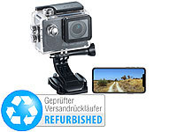 Somikon 4K-Action-Cam, UHD-Videos, 16-MP-Sensor, IP68 (Versandrückläufer); Wasserdichte UHD-Action-Cams mit Webcam-Funktion 