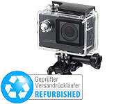 Somikon 4K-Action-Cam mit Full HD, Unterwassergehäuse (Versandrückläufer); Action-Cams Full HD 
