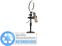 Somikon Profi LED-Ringlicht, Ø16cm, dimmbar, Versandrückläufer; LED-Foto- & Videoleuchten