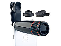 Somikon Smartphone-Vorsatz-Tele-Objektiv mit 12-fach optischer Vergrößerung; Unterwasser Kamera-Hüllen Unterwasser Kamera-Hüllen Unterwasser Kamera-Hüllen Unterwasser Kamera-Hüllen 