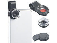 Somikon Mikroskop-Vorsatzlinse CVL-30 für Smartphones, 30-fache Vergrößerung; WLAN-HD-Endoskopkameras für iOS- & Android-Smartphones 