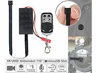 Somikon Mobile 4K-Knopf-Sicherheitskamera, Bewegungserkennung & Fernbedienung; UHD-Action-Cams UHD-Action-Cams 