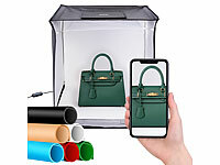 Somikon Fotobox mit Hintergrund, Fotobox für Zuhause; LED-Foto- & Videoleuchten LED-Foto- & Videoleuchten LED-Foto- & Videoleuchten