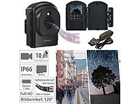 Somikon Full-HD-Zeitraffer-Kamera, 1080p, 1 Jahr Laufzeit, Stativ, 120°, IP66; Full-HD-Minikameras Full-HD-Minikameras 