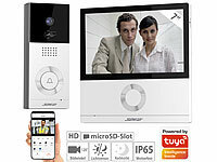 Somikon WLAN-Full-HD-Video-Türsprechanlage mit 17,8-cm-Touchscreen (7"), App
