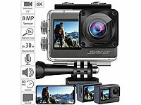 Somikon 6K-Actioncam mit 2 Farbdisplays, WLAN, Bildstabilisierung, Sony-Sensor