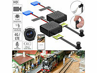 Somikon 2er-Set Mobile 4G-Micro-Akku-Kameras, Full-HD, Bewegungserkennung, App; Full-HD-Kugelschreiber-Kameras 