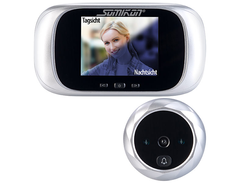 Somikon Digitale Türspion-Kamera mit 7,1-cm-Farbdisplay 2,8" und Nachtsicht