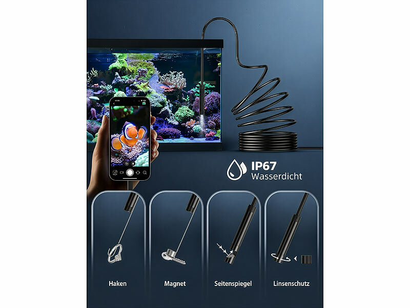 ; Endoskopkameras für PC & OTG Smartphones, Endoskopkameras (HD, mit Monitor)WLAN-HD-Endoskopkameras für iOS- & Android-Smartphones Endoskopkameras für PC & OTG Smartphones, Endoskopkameras (HD, mit Monitor)WLAN-HD-Endoskopkameras für iOS- & Android-Smartphones 